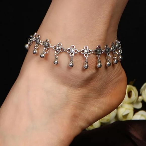 HANDMADE Jewelry - BOHO INDIAN FLORAL ANKLE BRACELET ☆ NEW